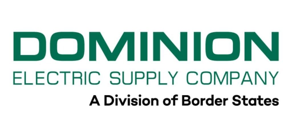 Logo of Dominion Electric Supply Company, a division of Border States, displayed with green and black text on a white background.