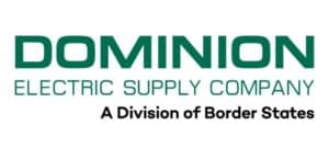 Logo of Dominion Electric Supply Company, a division of Border States, displayed with green and black text on a white background.